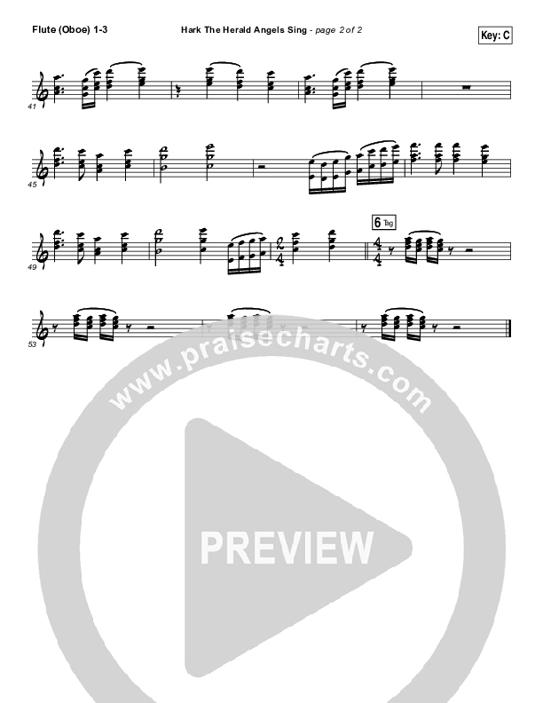Hark The Herald Angels Sing Flute/Oboe 1/2/3 (Meredith Andrews)