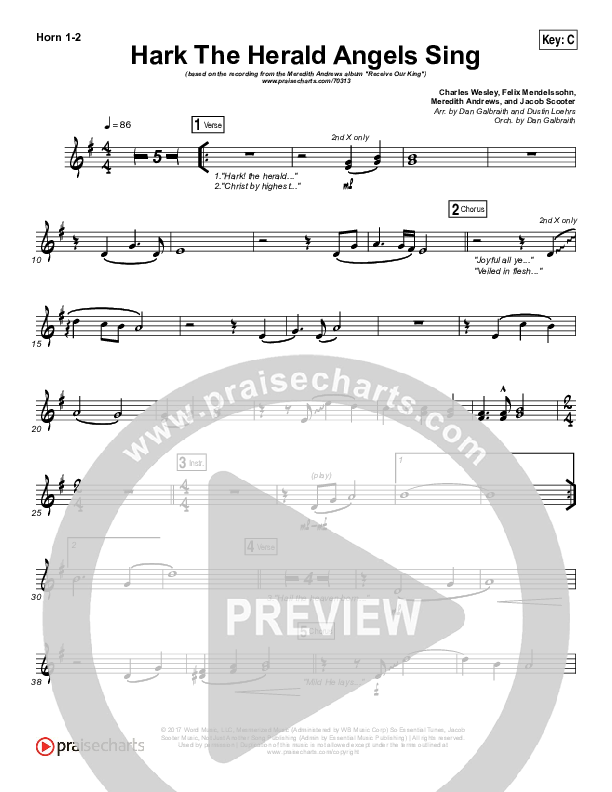 Hark The Herald Angels Sing Brass Pack (Meredith Andrews)