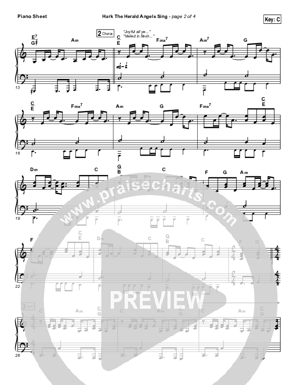 Hark The Herald Angels Sing Piano Sheet (Meredith Andrews)