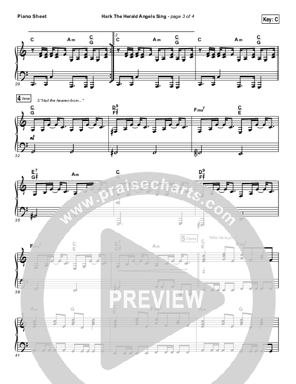 Hark The Herald Angels Sing Piano Sheet (Meredith Andrews)