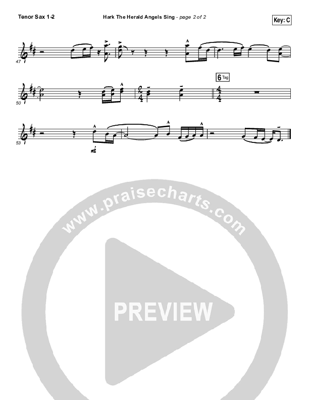 Hark The Herald Angels Sing Tenor Sax 1/2 (Meredith Andrews)
