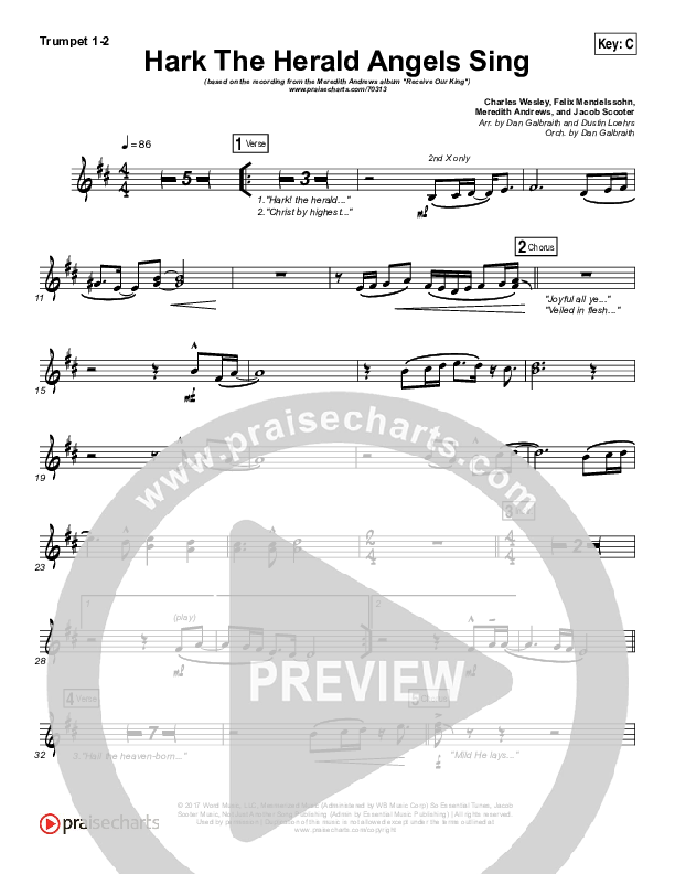 Hark The Herald Angels Sing Brass Pack (Meredith Andrews)