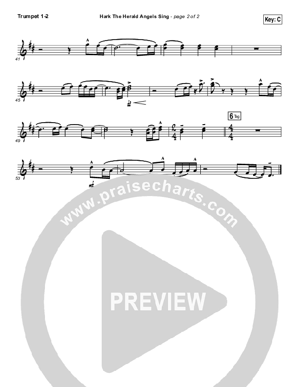 Hark The Herald Angels Sing Trumpet 1,2 (Meredith Andrews)