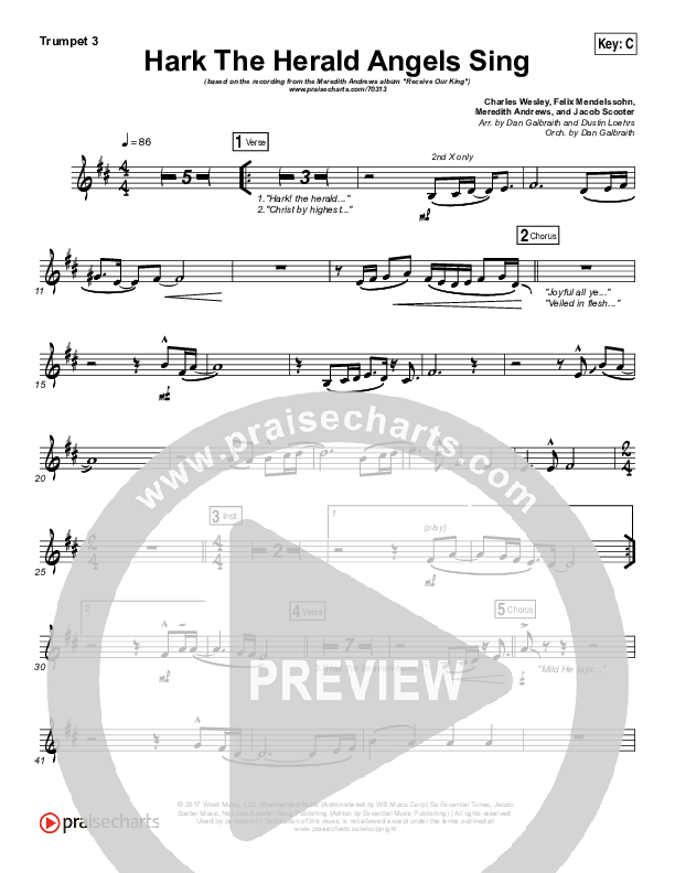 Hark The Herald Angels Sing Trumpet 3 (Meredith Andrews)