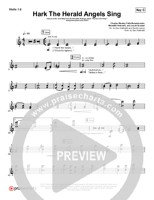 Hark The Herald Angels Sing String Pack (Meredith Andrews)