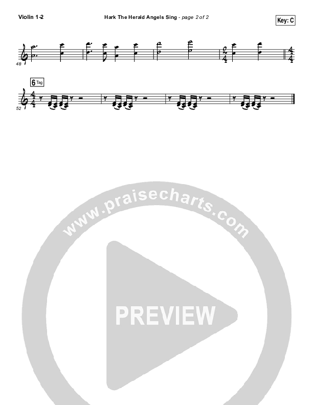 Hark The Herald Angels Sing Violin 1/2 (Meredith Andrews)