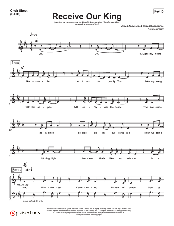 Receive Our King Choir Vocals (SATB) (Meredith Andrews / Michael Weaver)