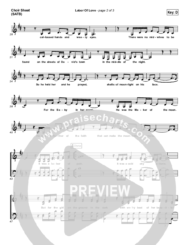 Labor Of Love Choir Vocals (SATB) (Meredith Andrews)