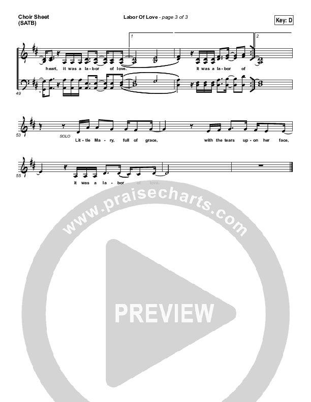 Labor Of Love Choir Vocals (SATB) (Meredith Andrews)