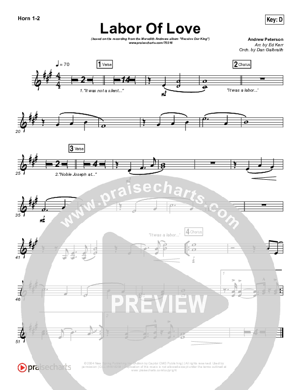 Labor Of Love French Horn 1/2 (Meredith Andrews)