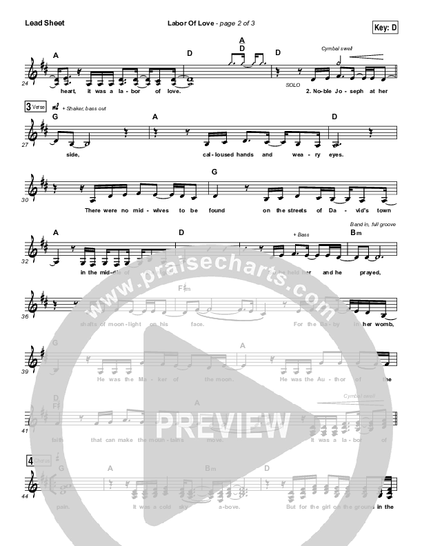 Labor Of Love Lead Sheet (Meredith Andrews)