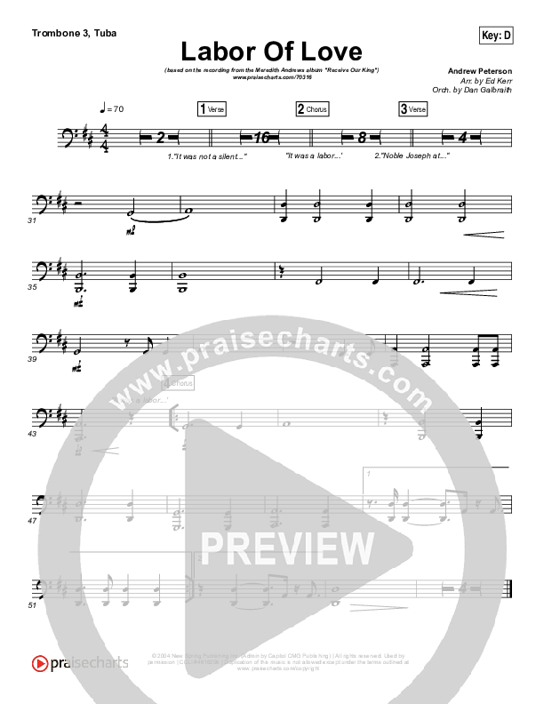 Labor Of Love Trombone 3/Tuba (Meredith Andrews)