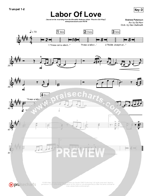 Labor Of Love Trumpet 1,2 (Meredith Andrews)