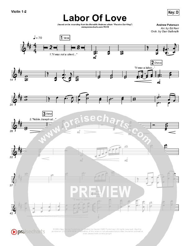 Labor Of Love Violin 1/2 (Meredith Andrews)