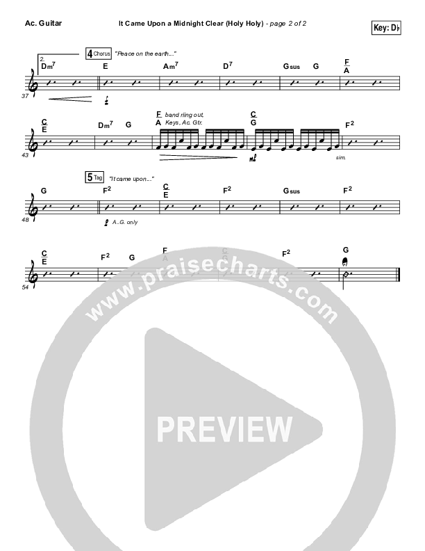 It Came Upon A Midnight Clear (Holy Holy) Acoustic Guitar (Meredith Andrews)