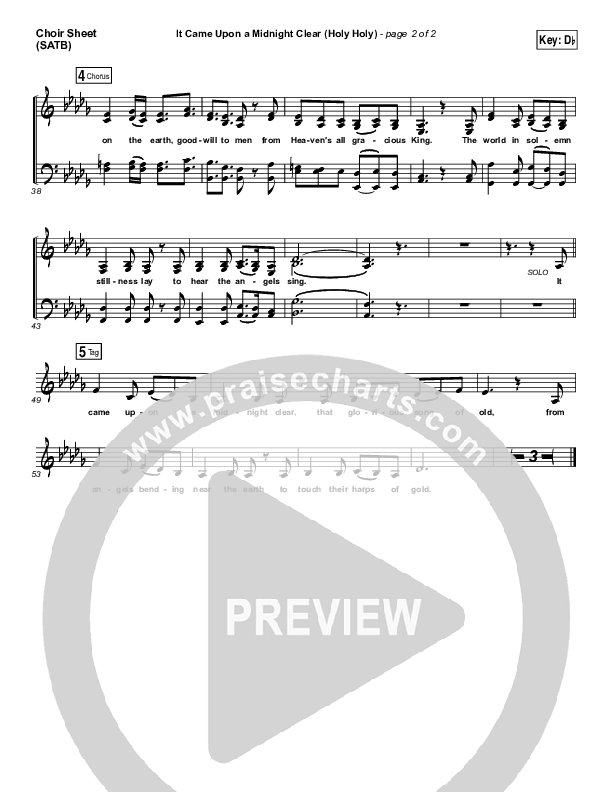 It Came Upon A Midnight Clear (Holy Holy) Choir Vocals (SATB) (Meredith Andrews)