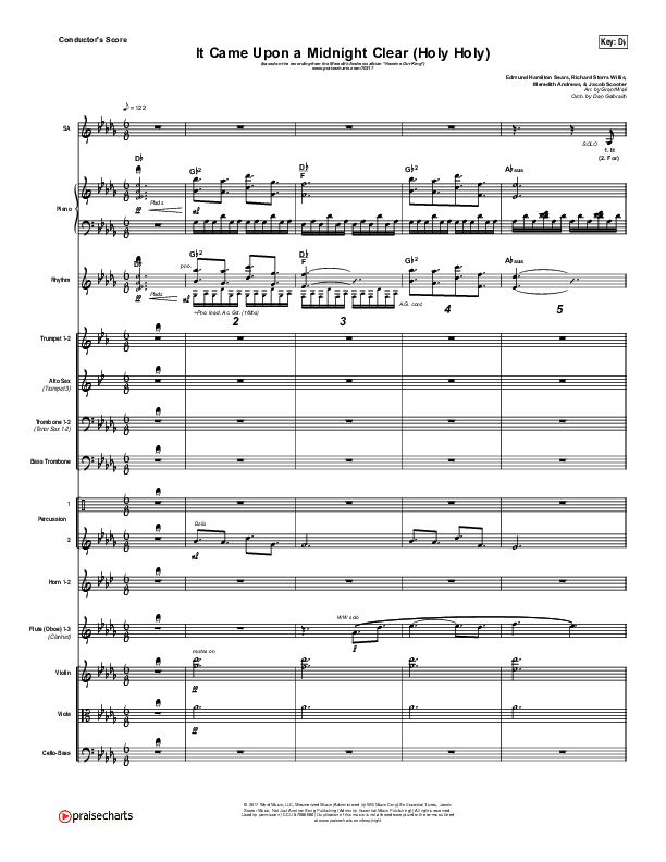 It Came Upon A Midnight Clear (Holy Holy) Conductor's Score (Meredith Andrews)