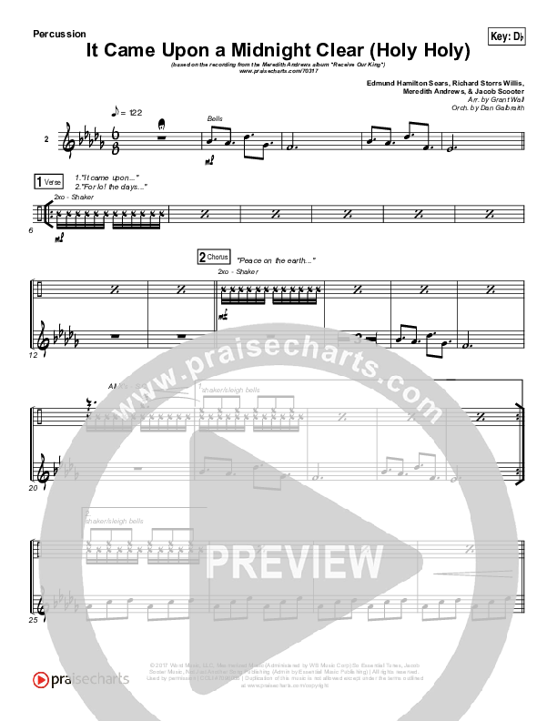 It Came Upon A Midnight Clear (Holy Holy) Percussion (Meredith Andrews)