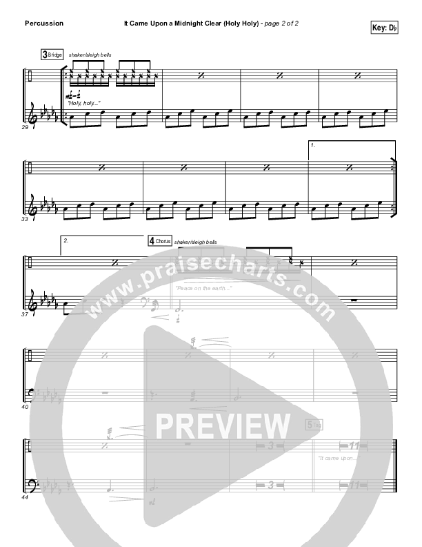 It Came Upon A Midnight Clear (Holy Holy) Percussion (Meredith Andrews)