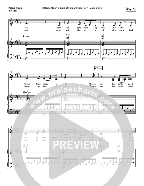 It Came Upon A Midnight Clear (Holy Holy) Piano/Vocal Pack (Meredith Andrews)