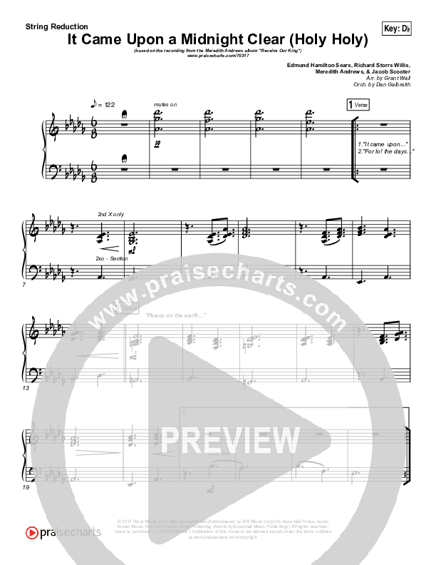 It Came Upon A Midnight Clear (Holy Holy) Synth Strings (Meredith Andrews)