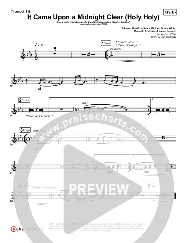 It Came Upon A Midnight Clear (Holy Holy) Brass Pack (Meredith Andrews)