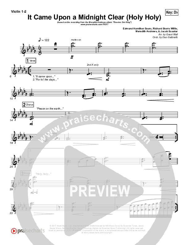 It Came Upon A Midnight Clear (Holy Holy) String Pack (Meredith Andrews)