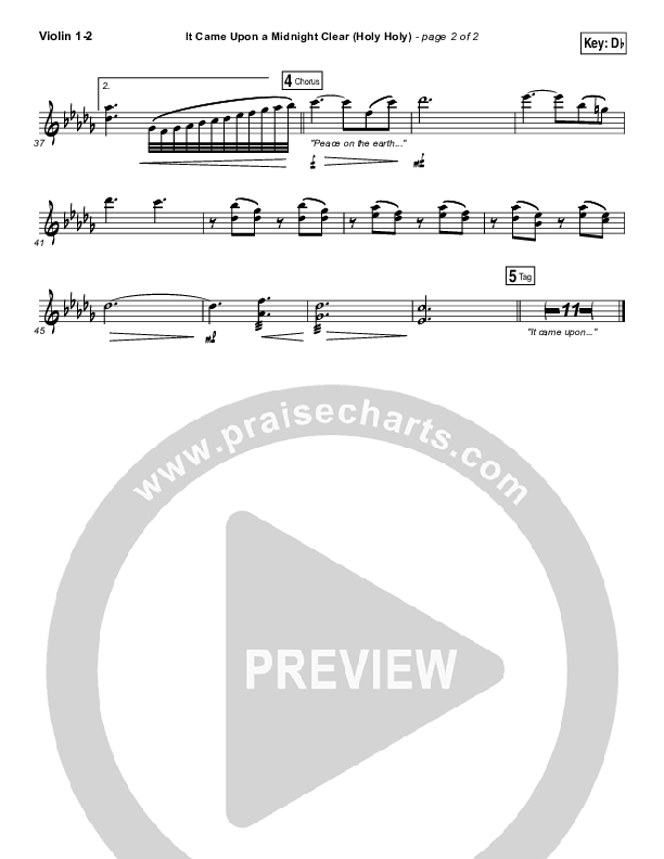 It Came Upon A Midnight Clear (Holy Holy) Violin 1/2 (Meredith Andrews)