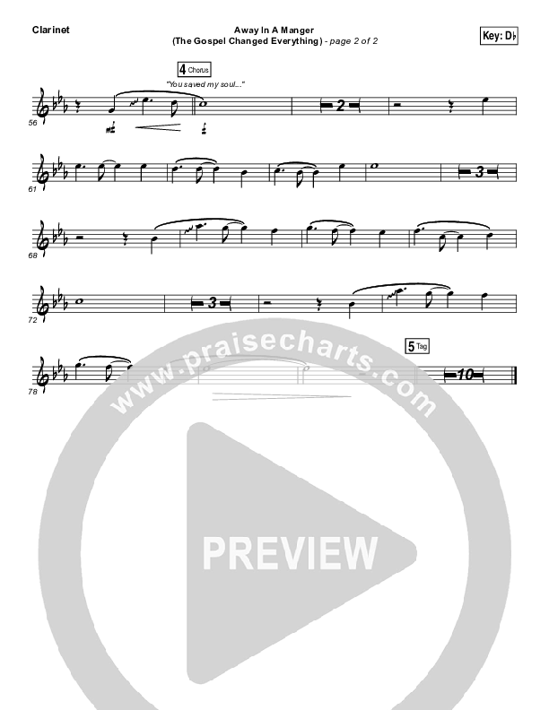 Away In A Manger (The Gospel Changes Everything) Clarinet (Meredith Andrews / Maverick Sooter)