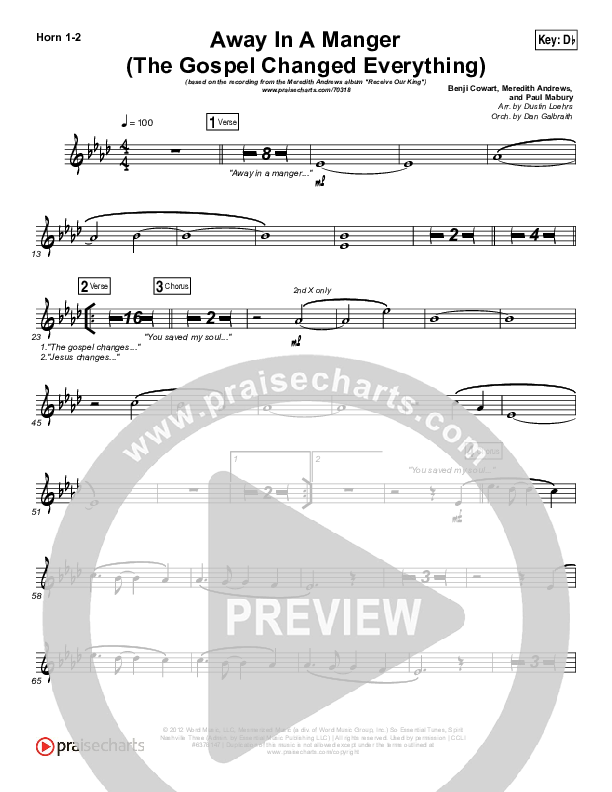 Away In A Manger (The Gospel Changes Everything) Brass Pack (Meredith Andrews / Maverick Sooter)