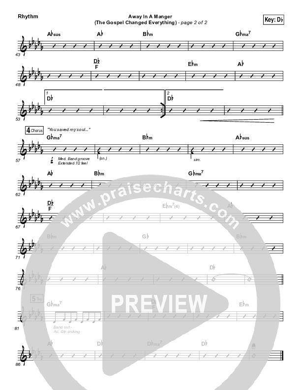 Away In A Manger (The Gospel Changes Everything) Rhythm Chart (Meredith Andrews / Maverick Sooter)