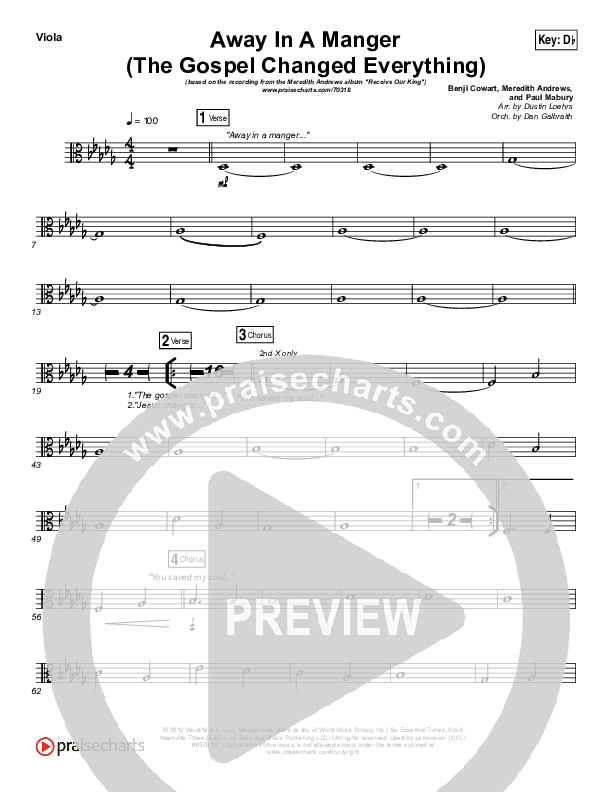 Away In A Manger (The Gospel Changes Everything) Viola (Meredith Andrews / Maverick Sooter)