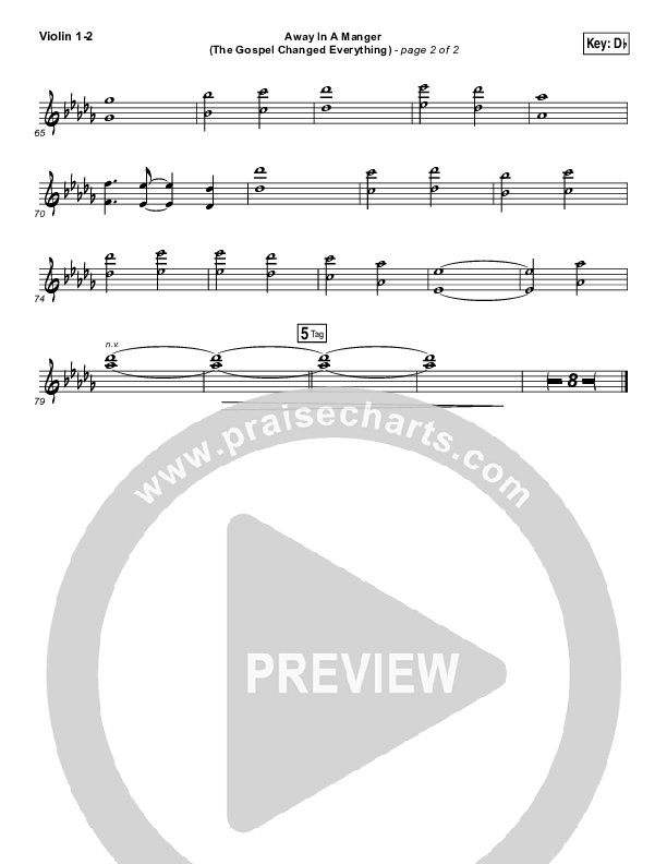 Away In A Manger (The Gospel Changes Everything) Violin 1/2 (Meredith Andrews / Maverick Sooter)