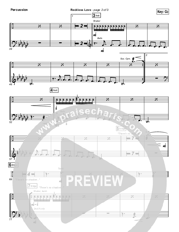 Reckless Love Percussion (Bethel Music / Cory Asbury)