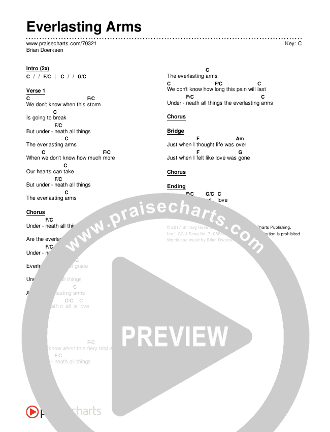 Everlasting Arms Chord Chart (Brian Doerksen)