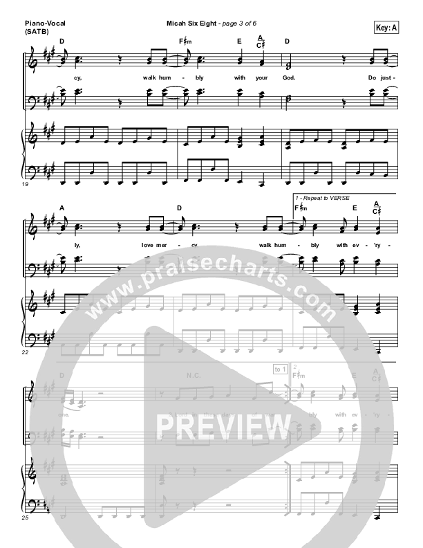 Micah Six Eight Piano/Vocal (SATB) (Brian Doerksen)