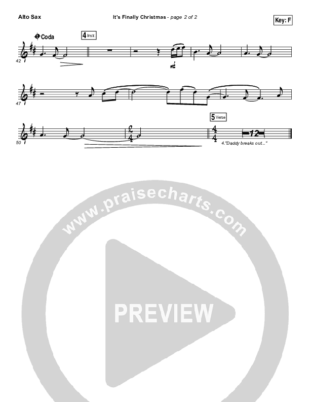 It's Finally Christmas Alto Sax (Casting Crowns)