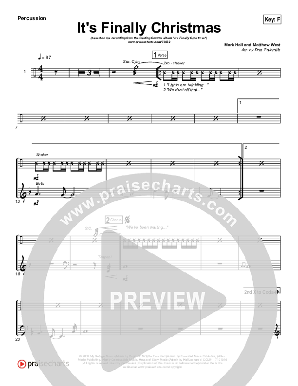 It's Finally Christmas Percussion (Casting Crowns)