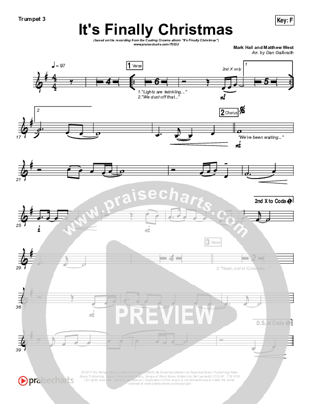 It's Finally Christmas Trumpet 3 (Casting Crowns)