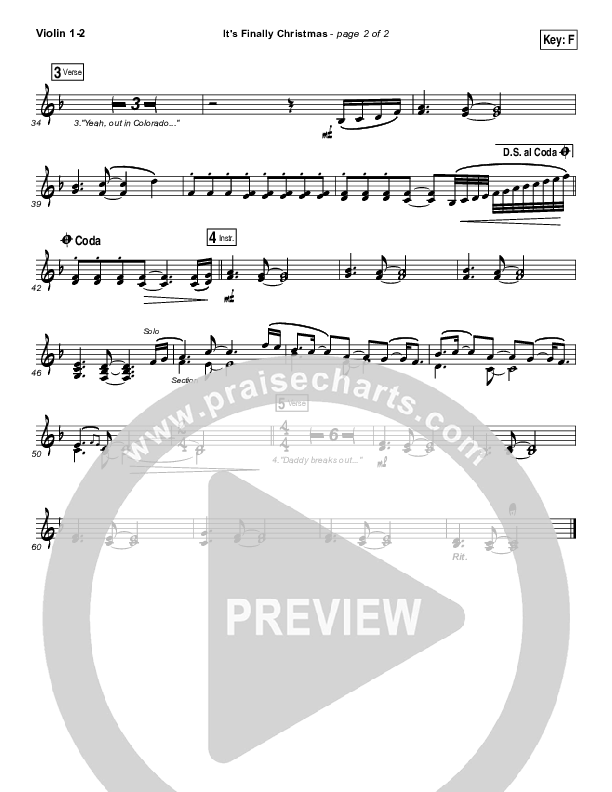 It's Finally Christmas Violin 1/2 (Casting Crowns)