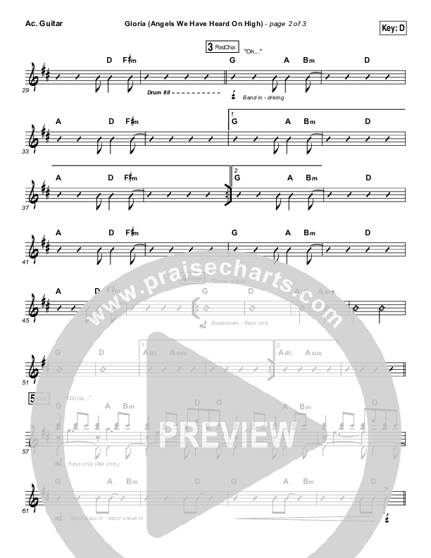 Gloria / Angels We Have Heard On High Acoustic Guitar (Casting Crowns)