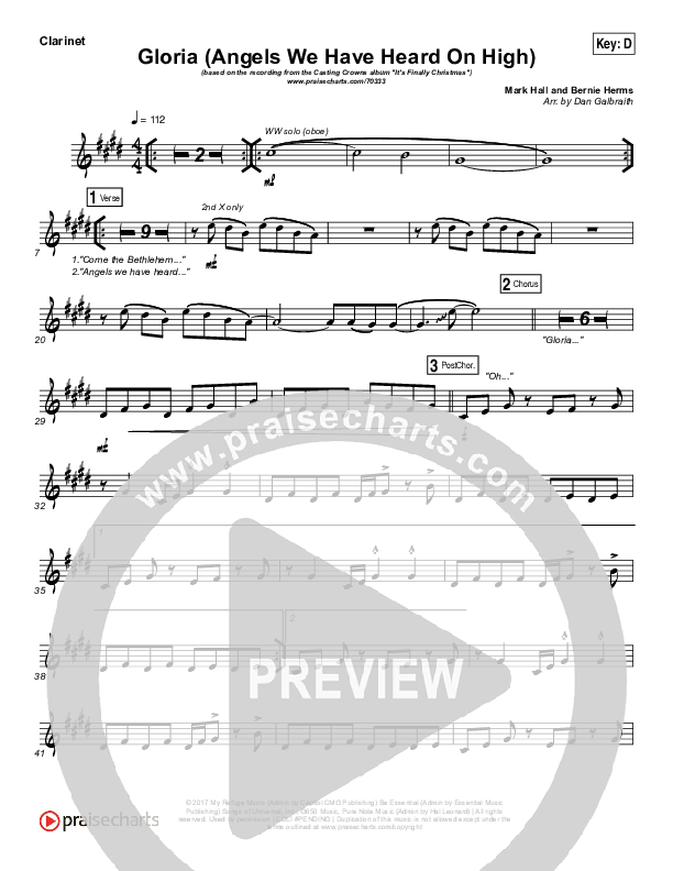 Gloria / Angels We Have Heard On High Wind Pack (Casting Crowns)