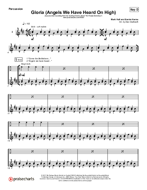 Gloria / Angels We Have Heard On High Percussion (Casting Crowns)