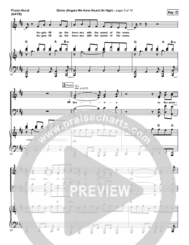 Gloria / Angels We Have Heard On High Piano/Vocal (Print Only) (Casting Crowns)