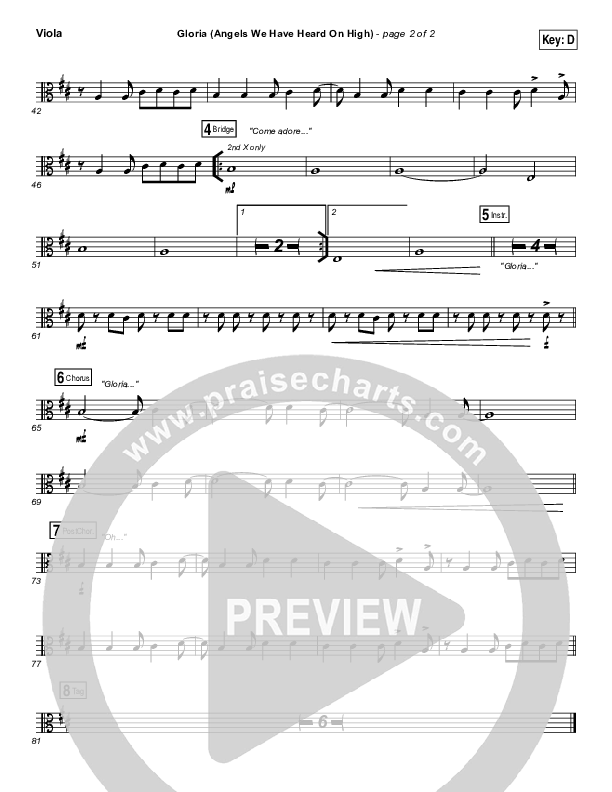 Gloria / Angels We Have Heard On High Viola (Casting Crowns)