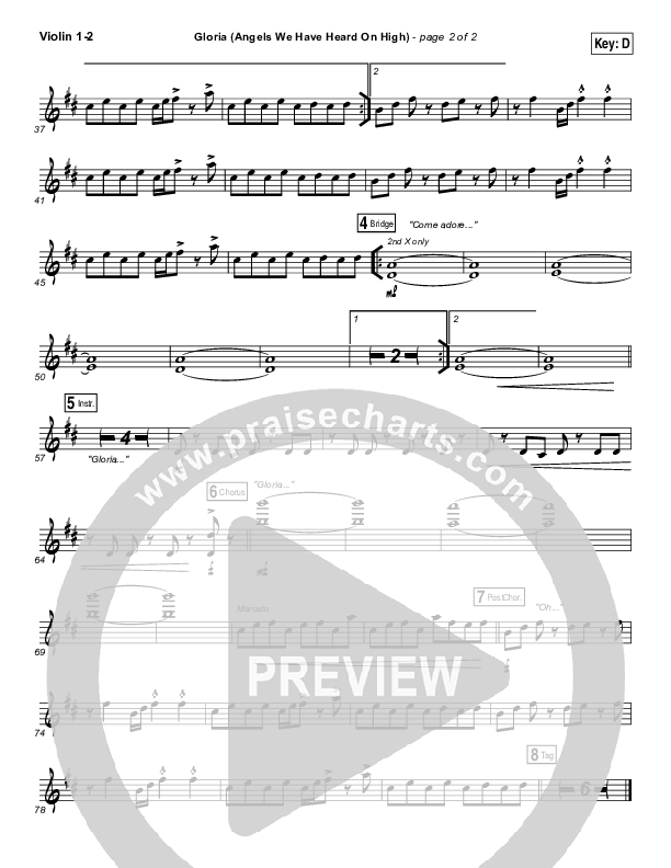 Gloria / Angels We Have Heard On High Violin 1/2 (Casting Crowns)