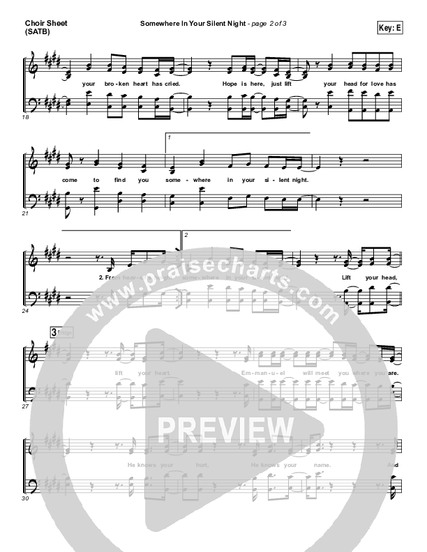 Somewhere In Your Silent Night Choir Sheet (SATB) (Print Only) (Casting Crowns)