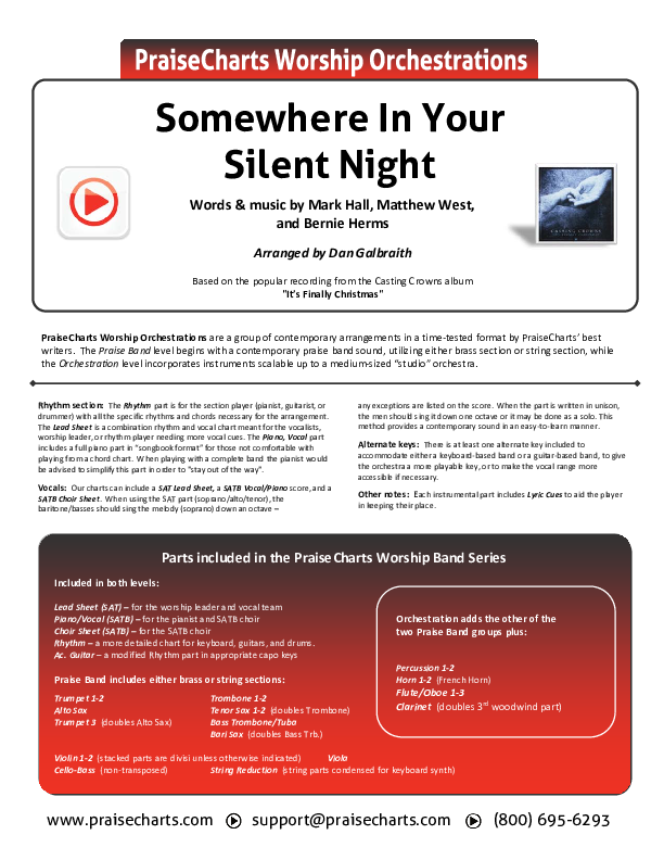 Somewhere In Your Silent Night Orchestration (Casting Crowns)