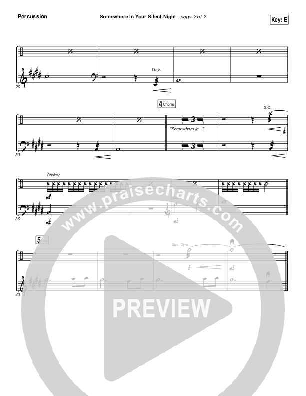 Somewhere In Your Silent Night Percussion (Casting Crowns)