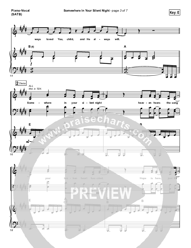 Somewhere In Your Silent Night Piano/Vocal (Print Only) (Casting Crowns)